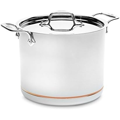 image:imageAllClad Copper Core 5Ply Stainless Steel Stockpot 8 Quart Induction Oven Broiler Safe 600F Pots and Pans Cookware SilverCopper