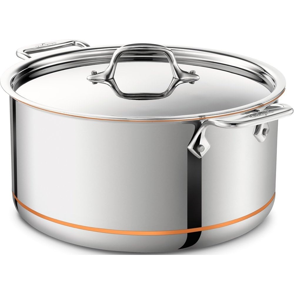 image:imageAllClad Copper Core 5Ply Stainless Steel Stockpot 8 Quart Induction Oven Broiler Safe 600F Pots and Pans Cookware SilverSilver