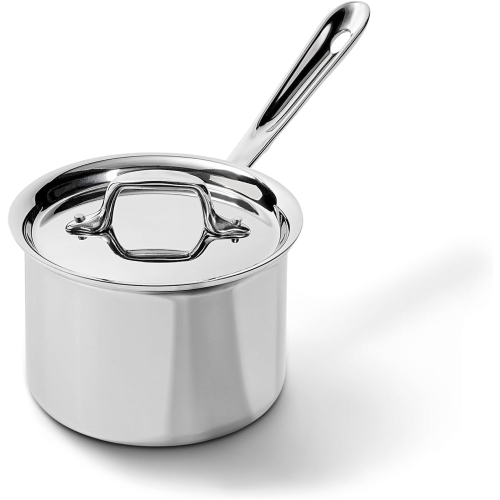 image:imageAllClad D3 Stainless Steel 2 Quart Sauce Pan With Lid Made in the USA The Original Bonded Professional Cookware Oven Safe amp Induction Compatible2 Quarts