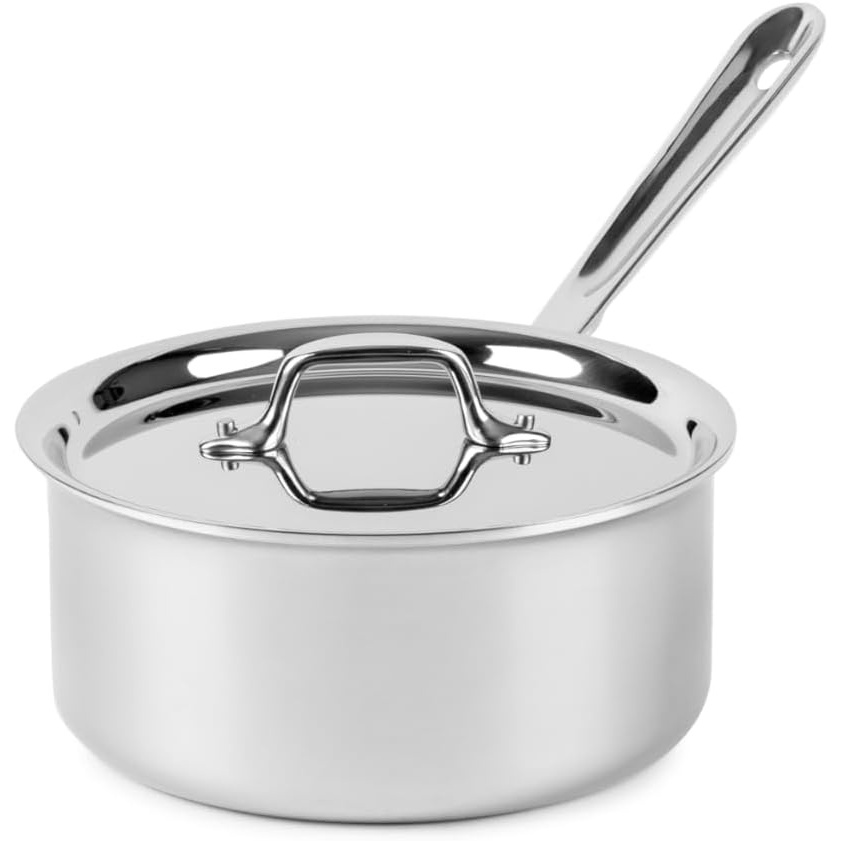 image:imageAllClad D3 Stainless Steel 2 Quart Sauce Pan With Lid Made in the USA The Original Bonded Professional Cookware Oven Safe amp Induction Compatible3 Quarts