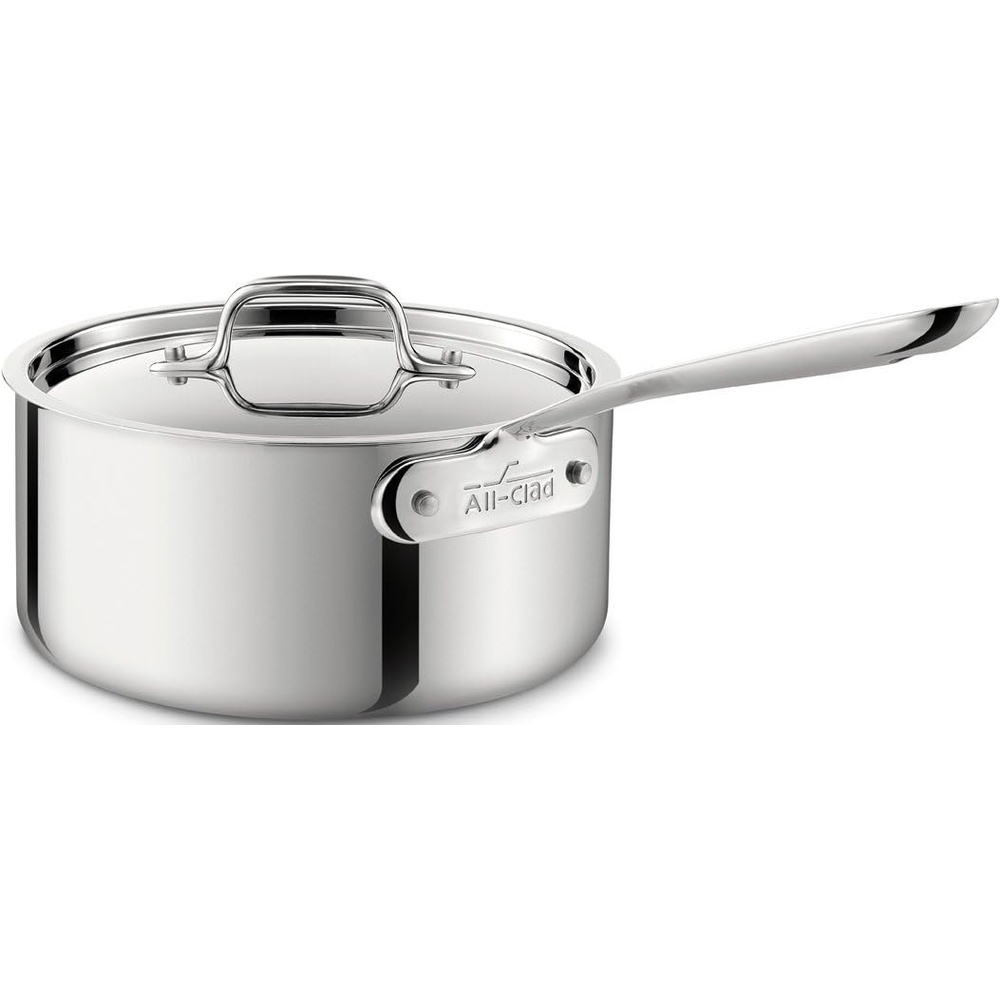 image:imageAllClad D3 Stainless Steel 2 Quart Sauce Pan With Lid Made in the USA The Original Bonded Professional Cookware Oven Safe amp Induction Compatible35 Quarts