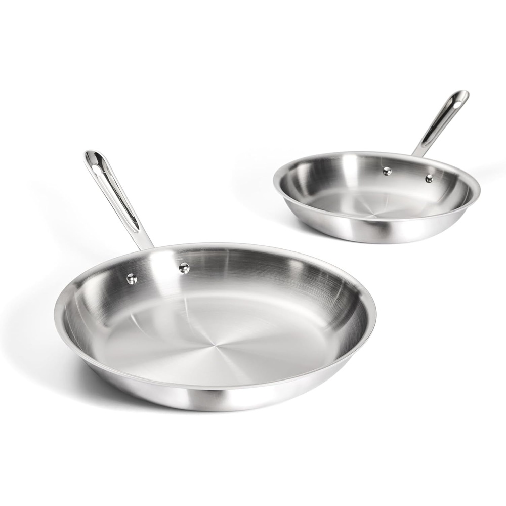 image:imageAllClad D3 Stainless Steel 8 inch Frying Pan Made in the USA The Original Bonded Professional Cookware Oven Safe amp Induction Compatible10 inch 12 inch Fry Pan Set