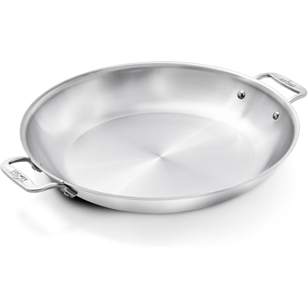 image:imageAllClad D3 Stainless Steel 8 inch Frying Pan Made in the USA The Original Bonded Professional Cookware Oven Safe amp Induction Compatible14 Stainless Steel Paella Pan
