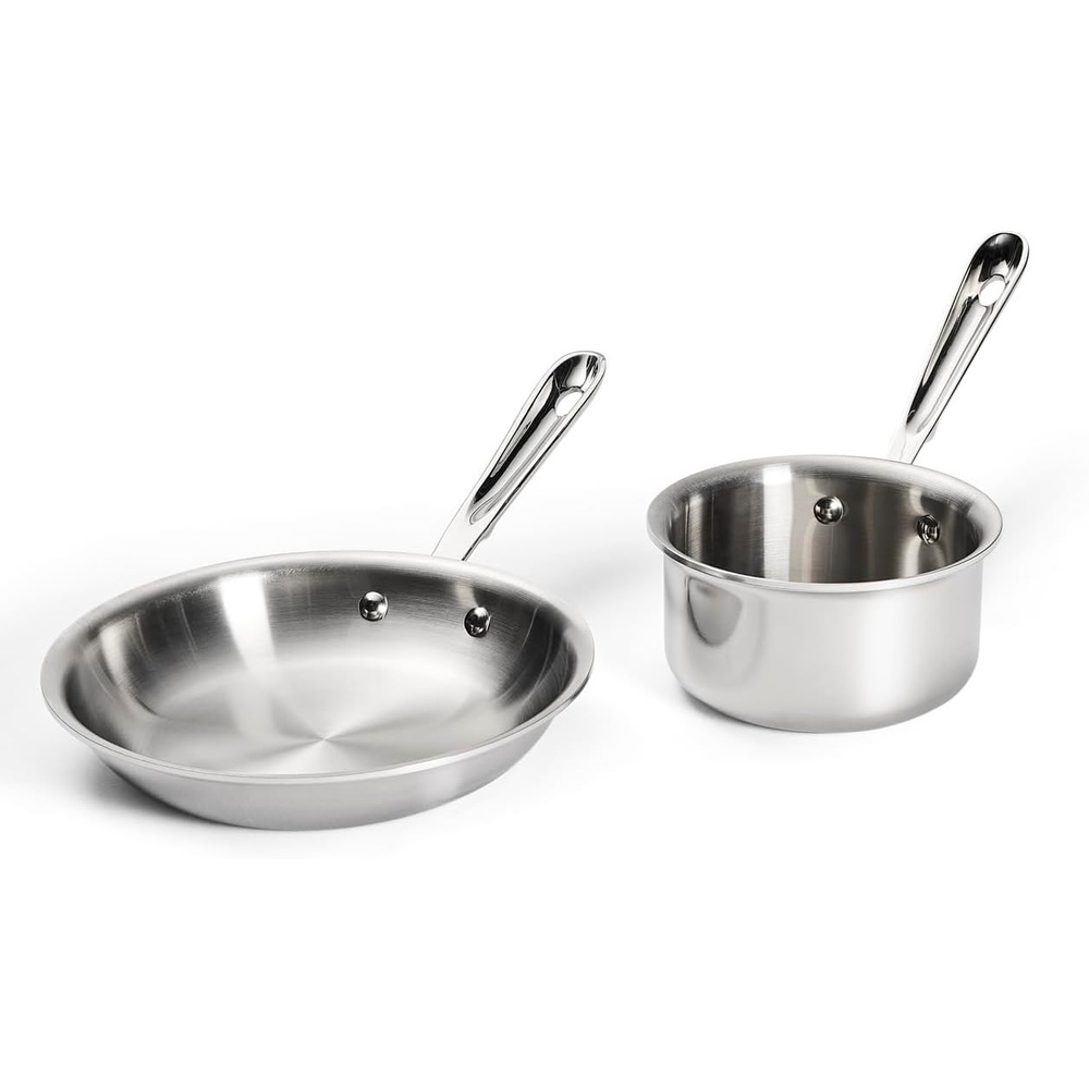 image:imageAllClad D3 Stainless Steel 8 inch Frying Pan Made in the USA The Original Bonded Professional Cookware Oven Safe amp Induction Compatible8 Stainless Steel Fry Pan 1Qt Sauce Pan Set