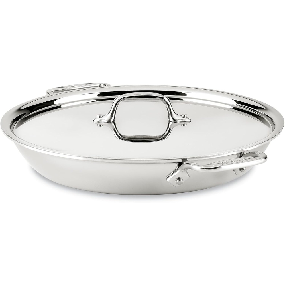 image:imageAllClad D3 Stainless Steel Non Stick 3 Quart Braiser Pan Made in the USA The Original Bonded Professional Cookware Oven Safe amp Induction Compatible