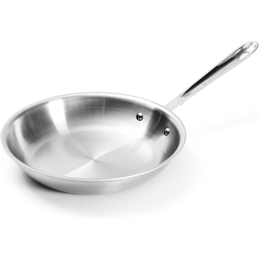 image:imageAllClad D5 5Ply Brushed Stainless Steel Fry Pan 12 Inch Induction Oven Broiler Safe 600F Pots and Pans Cookware SilverStainless Steel