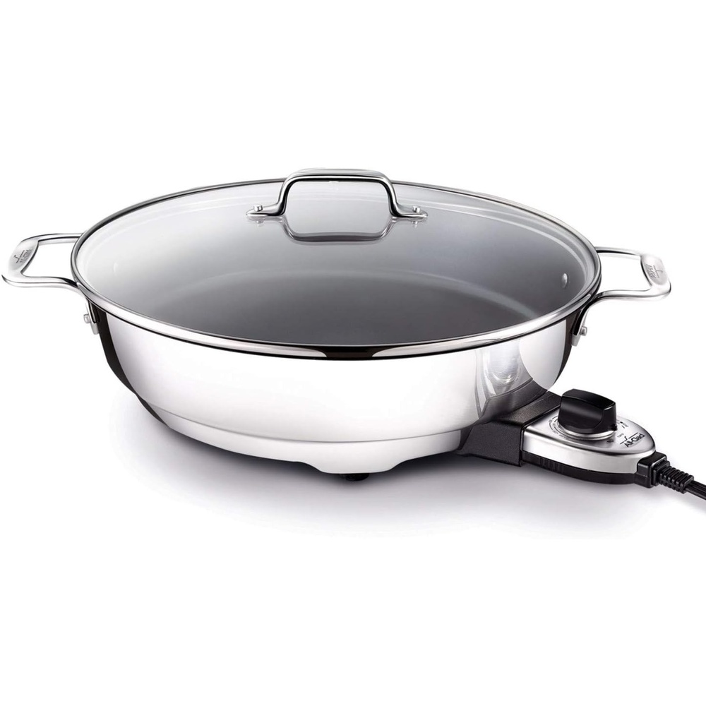 image:imageAllClad Electrics Stainless Steel and Nonstick Surface Skillet 7 Quart 1800 Watts Temp Control Cookware Pots and Pans Oven Broil Dishwasher Safe