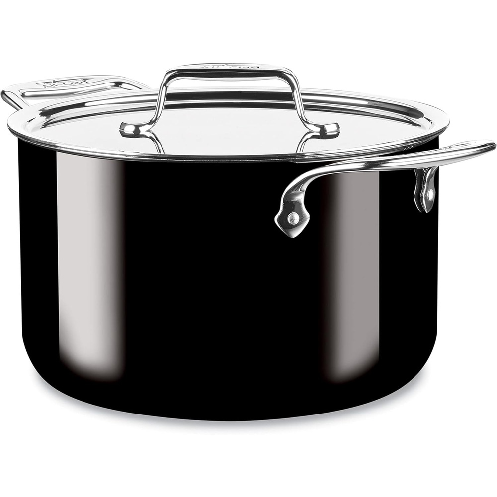image:imageAllClad FusionTec Ceramic and Steel Core Stockpot 7 Quart Induction Oven Broiler Safe 500F Pots and Pans Cookware PlatinumOnyx