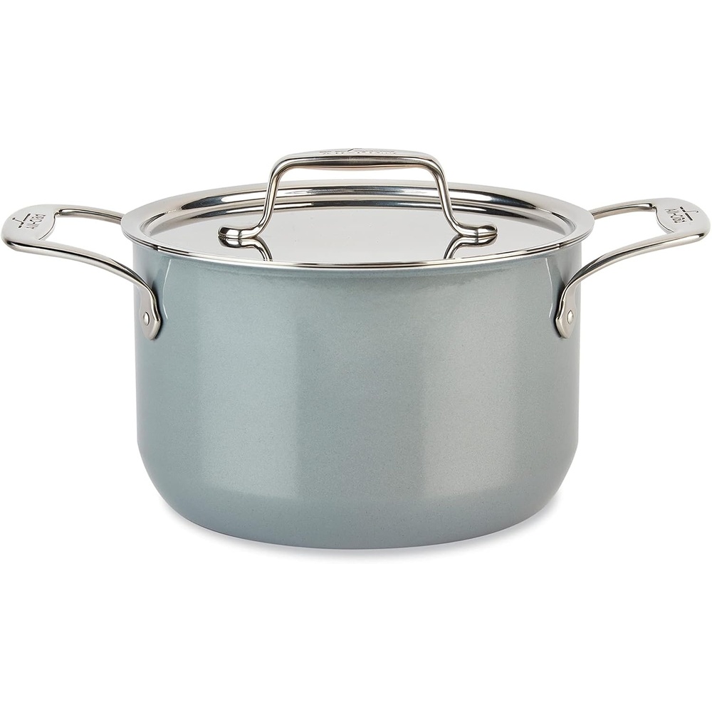 image:imageAllClad FusionTec Ceramic and Steel Core Stockpot 7 Quart Induction Oven Broiler Safe 500F Pots and Pans Cookware PlatinumPlatinum