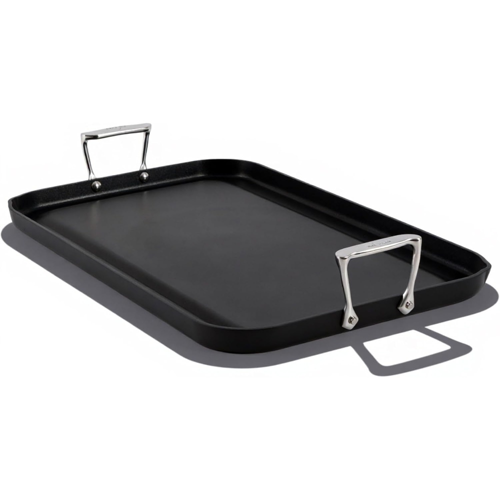 image:imageAllClad HA1 Hard Anodized Nonstick Griddle 11x11 Inch Oven Broiler Safe 500F Lid Safe 350F Pots and Pans Cookware Black13 x 20 Double Burner
