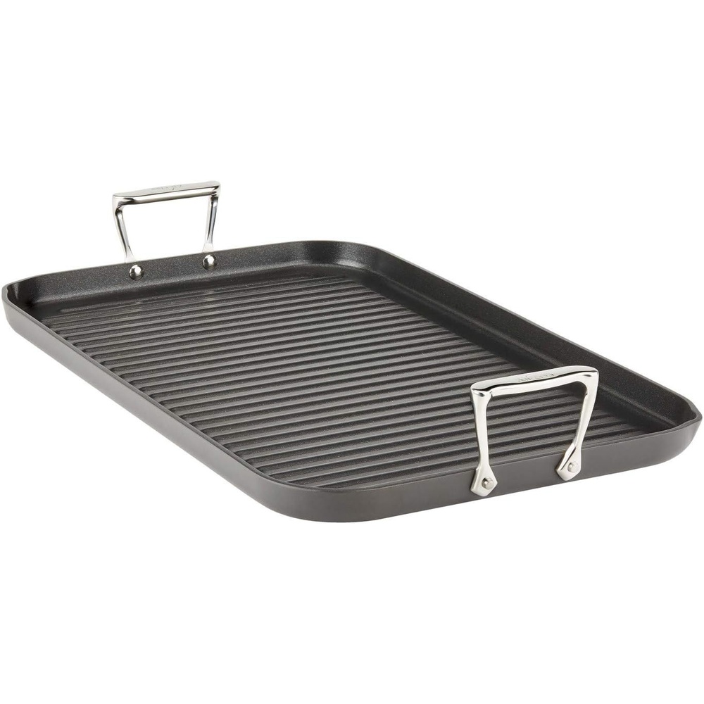 image:imageAllClad HA1 Hard Anodized Nonstick GrillGriddle Pan 13x20 Inch Oven Broiler Safe 500F Pots and Pans Cookware Black13 x 20 Double Burner