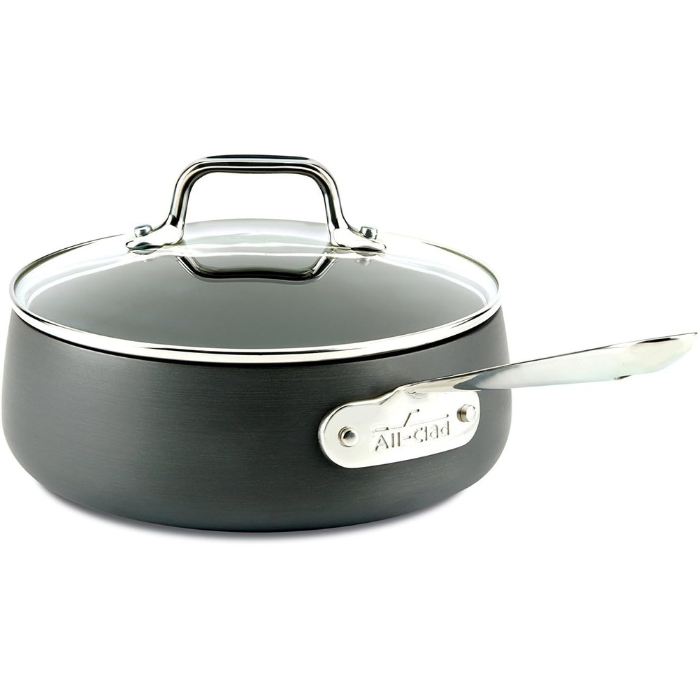 image:imageAllClad HA1 Hard Anodized Nonstick Saut Pan 4 Quart Induction Oven Broiler Safe 500F Pots and Pans Cookware BlackBlack