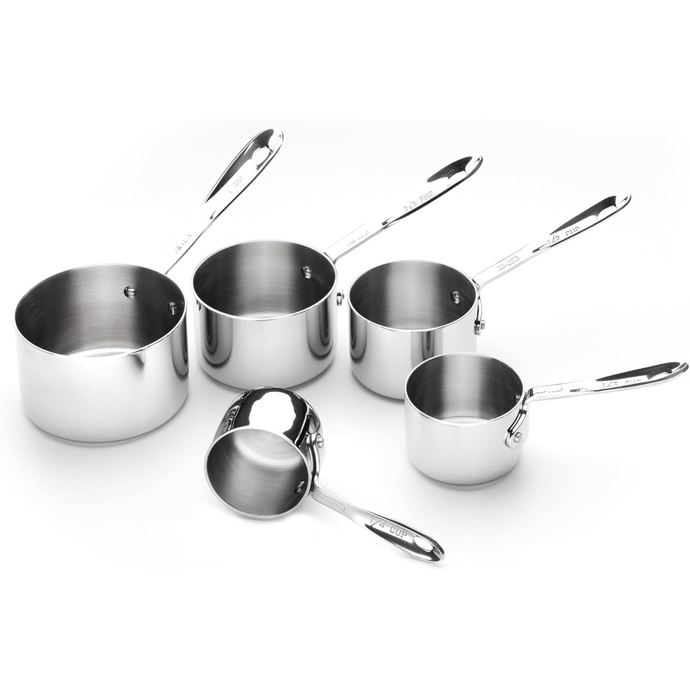 image:imageAllClad Kitchen Accessories Stainless Steel Measuring Cup Set 5 Piece Cookware Pots and Pans Dishwasher Safe Silver5piece