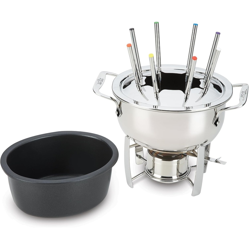 image:imageAllClad Specialty Stainless Steel Fondue Set 12 Piece Pots and Pans Cookware Silver13 piece