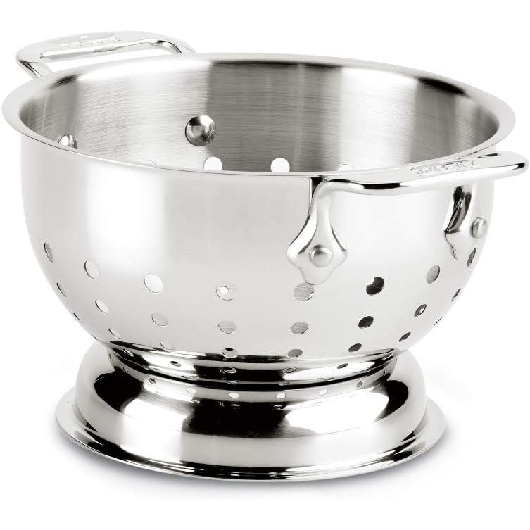 image:imageAllClad Tools and Accessories Stainless Steel Colander 3 Quart Strainer Pasta Strainer with Handle Pots and Pans Silver15Quart