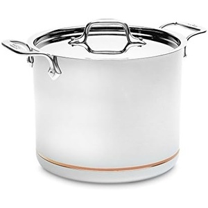 All-Clad Copper Core 5-Ply Stainless Steel Stockpot 8 Quart Induction Oven Broiler Safe 600F Pots and Pans, Cookware Silver(Copper)