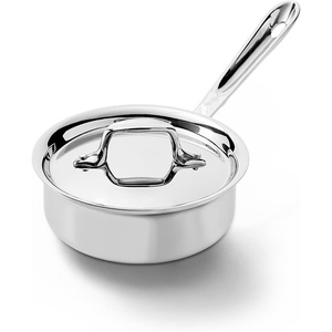 All-Clad D3® Stainless Steel 2 Quart Sauce Pan With Lid- Made in the USA- The Original Bonded Professional Cookware- Oven Safe & Induction Compatible(1.1 Quarts)
