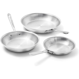 All-Clad D3® Stainless Steel 3 Piece Frypan Set- Made in USA- Includes 8″, 10″ and 12″ Frying Pans – Professional Grade -Oven Safe & Induction Compatible