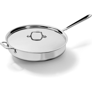 All-Clad D3® Stainless Steel 6 Quart Saute Pan Covered- Made in the USA- The Original Bonded Professional Cookware- Oven Safe & Induction Compatible(Silver)