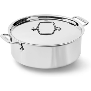 All-Clad D3® Stainless Steel 8 Quart Stockpot Covered- Made in the USA- The Original Bonded Professional Cookware- Oven Safe & Induction Compatible(Silver)