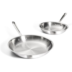 All-Clad D3® Stainless Steel 8 inch Frying Pan- Made in the USA- The Original Bonded Professional Cookware- Oven Safe & Induction Compatible(10 inch + 12 inch Fry Pan Set)