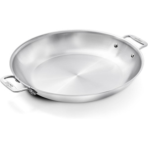 All-Clad D3® Stainless Steel 8 inch Frying Pan- Made in the USA- The Original Bonded Professional Cookware- Oven Safe & Induction Compatible(14″ Stainless Steel Paella Pan)