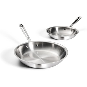 All-Clad D3® Stainless Steel 8 inch Frying Pan- Made in the USA- The Original Bonded Professional Cookware- Oven Safe & Induction Compatible(8″ and 10″ Stainless Steel Frying pan set)