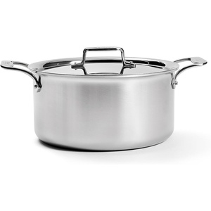 All-Clad D5 5-Ply Brushed Stainless Steel Stockpot 8 Quart Induction Oven Broiler Safe 600F Pots and Pans, Cookware Silver(Silver)