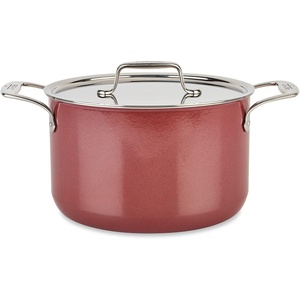All-Clad FusionTec Ceramic Soup Pot 7 Quart Induction Oven Broiler Safe 500F Pots and Pans, Cookware Rose Quartz(Rose Quartz)