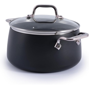 All-Clad HA1 Expert Hard Anodized Nonstick Stock Pot with Lid (4 Qt) For Pasta, Soup, Dishwasher-Safe, Oven-Safe Up to 500°F Compatible with All Stovetops (Gas, Electric & Induction) – Black(Stock pot)