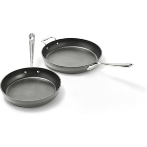 All-Clad HA1 Hard Anodized Nonstick Fry Pan 12 Inch Induction Oven Broiler Safe 500F, Lid Safe 350F Pots and Pans, Cookware Black(10″ + 12″ Fry Pan Set)