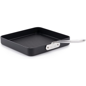 All-Clad HA1 Hard Anodized Nonstick Grill/Griddle Pan 13×20 Inch Oven Broiler Safe 500F Pots and Pans, Cookware Black(11″ x 11″ (Single Burner))