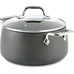 All-Clad HA1 Hard Anodized Nonstick Stockpot 8 Quart Induction Oven Broiler Safe 500F, Lid Safe 350F Pots and Pans, Cookware Black(Black)