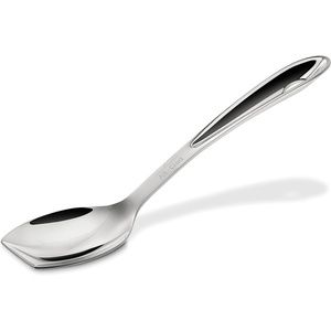 All-Clad Stainless Steel 9.5 Inch Cooking Spoon, Ergonomic Handle, High Heat Resistant, Save Up to 600°F, Kitchen Cooking Utensils for Mixing, Stirring and Serving, Silver(Silver)