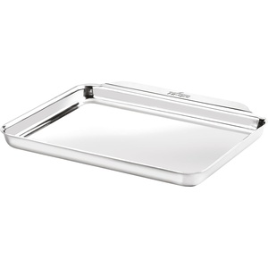 All-Clad Stainless Steel Baking Quarter Sheet Pan 9″ x 12.5″ – Tri-ply Bonded for Consistent Baking- (Roast, Bake Cookies, Brownies and More) Professional Stainless Steel Bakeware(9″ x 12.5″)