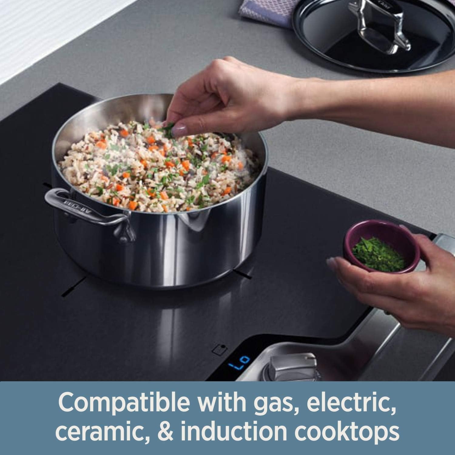 image:imageAllClad D3 3Ply Stainless Steel Nonstick Fry Pan 10 Inch Induction Oven Broiler Safe 500F Pots and Pans Cookware SilverSilver