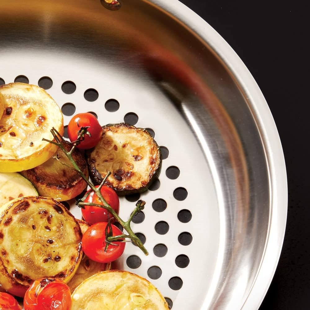 image:imageAllClad Outdoor Stainless Steel Round Basket 11 Inch Oven Broiler Safe 600F Pots and Pans Cookware SilverSilver