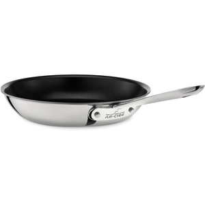 All-Clad D3 3-Ply Stainless Steel Nonstick Fry Pan 10 Inch Induction Oven Broiler Safe 500F Pots and Pans, Cookware Silver(Silver)