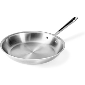 All-Clad D5 5-Ply Brushed Stainless Steel Fry Pan 8 Inch Induction Oven Broiler Safe 600F Pots and Pans, Cookware Silver(BRUSHED SS POLISHED BAND)