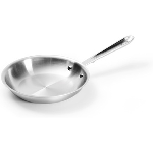 All-Clad D5 5-Ply Brushed Stainless Steel Fry Pan 8 Inch Induction Oven Broiler Safe 600F Pots and Pans, Cookware Silver(Stainless Steel)